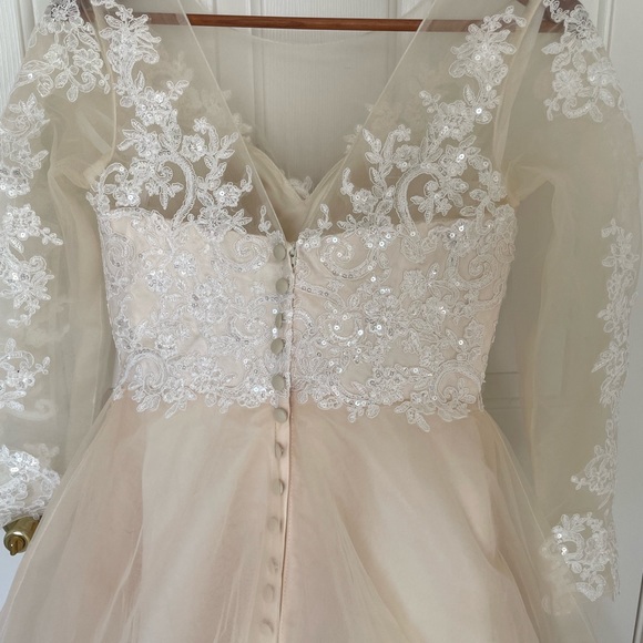 Champagne lace wedding gown - Picture 10 of 14